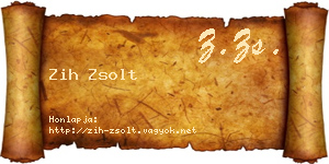 Zih Zsolt névjegykártya